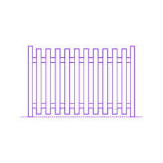 Buildings Fences Picket Fence Flat Top Contour Svg Vector, Free Vectors File